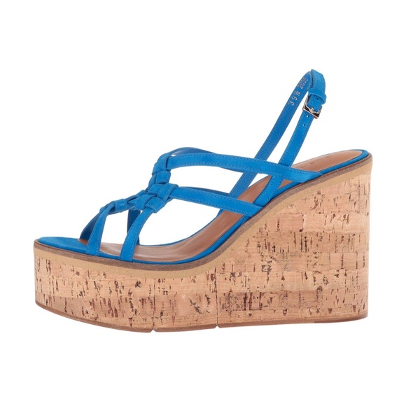 Robert Clergerie Valia Blue Wedge Platform Sandal - Picture 4 of 11